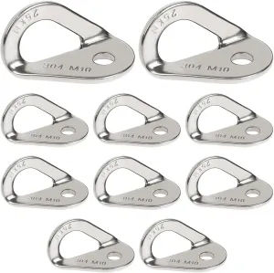 10 Pack of 304 Stainless Steel Climbing Bolt Hangers, Heavy Duty, 25 Kn Strength for Rock Climbing, Caving, Mountaineering