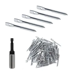 100Pack Eye Lag Screw with 1Pcs Eye Lag Driver Zinc Plated Carbon Steel Eye Lag Wood Screws for Drop Ceiling Use with Attaching Hanger Wire to Joists Eye Bolts Screw