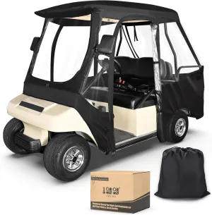 10L0L Golf Cart 4 Passenger Driving Enclosure for Club Car DS, 4-Sided Clear Window Rain Cover All Weather Waterproof Windproof Snowproof