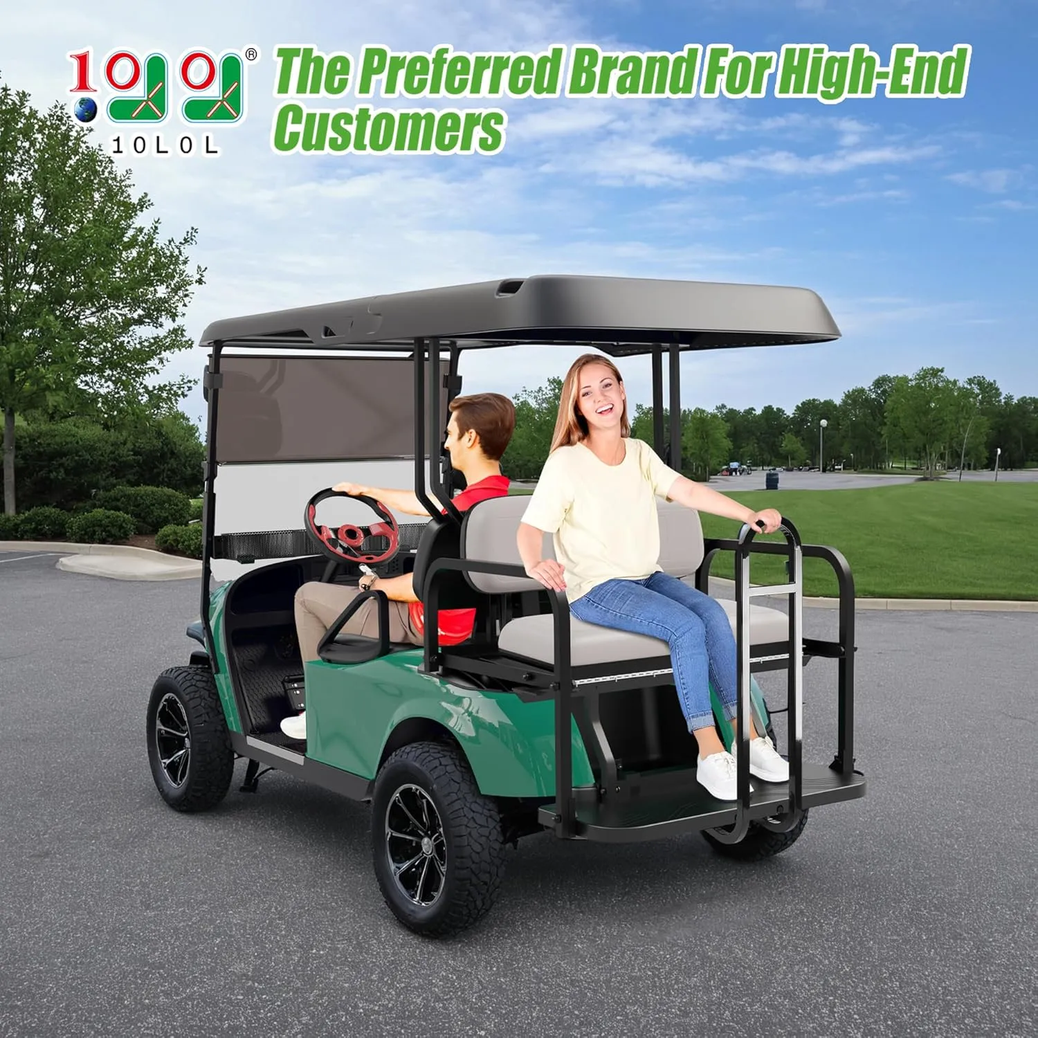 10L0L Universal Golf Cart Rear Safety Grab Bar Compatible with Yamaha Club Car EZGO Golf Cart