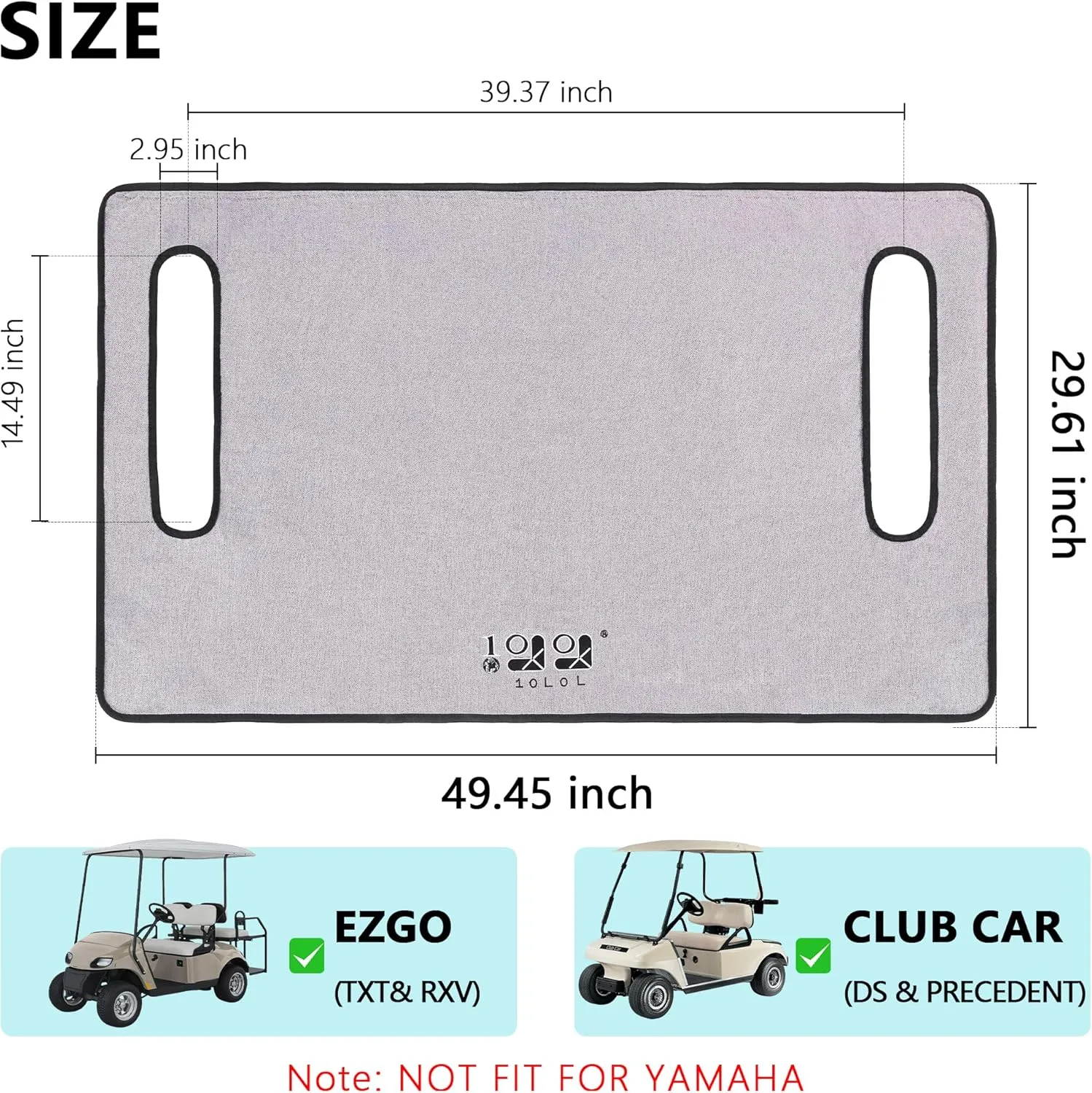 10L0L Universal Golf Cart Seat Cover Blanket Cushion Cover for EZGO TXT RXV/Club Car DS Precedent, Seat Towel for 2/4 Person Seats Suitable for All Weather