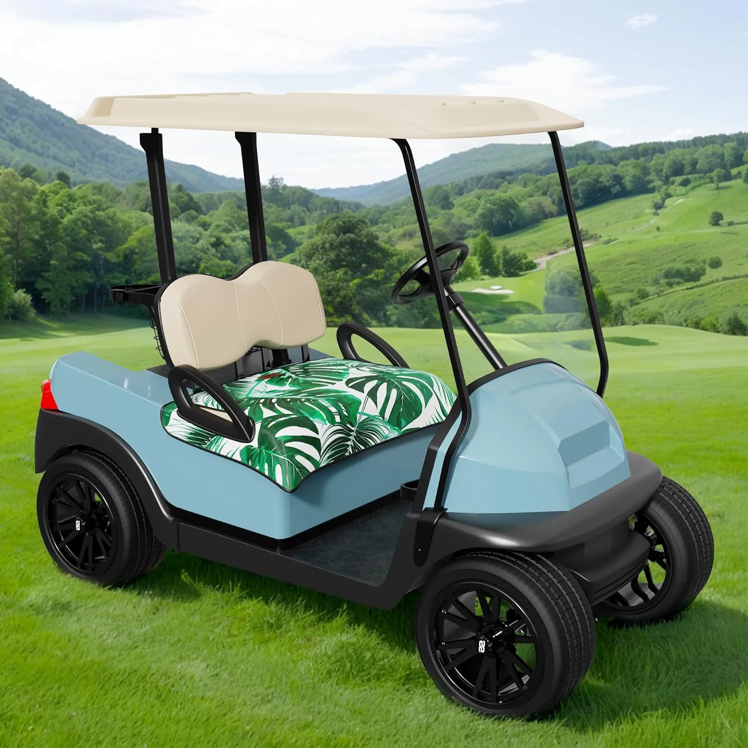 10L0L Universal Golf Cart Seat Cover Blanket Cushion Cover for EZGO TXT RXV/Club Car DS Precedent, Seat Towel for 2/4 Person Seats Suitable for All Weather