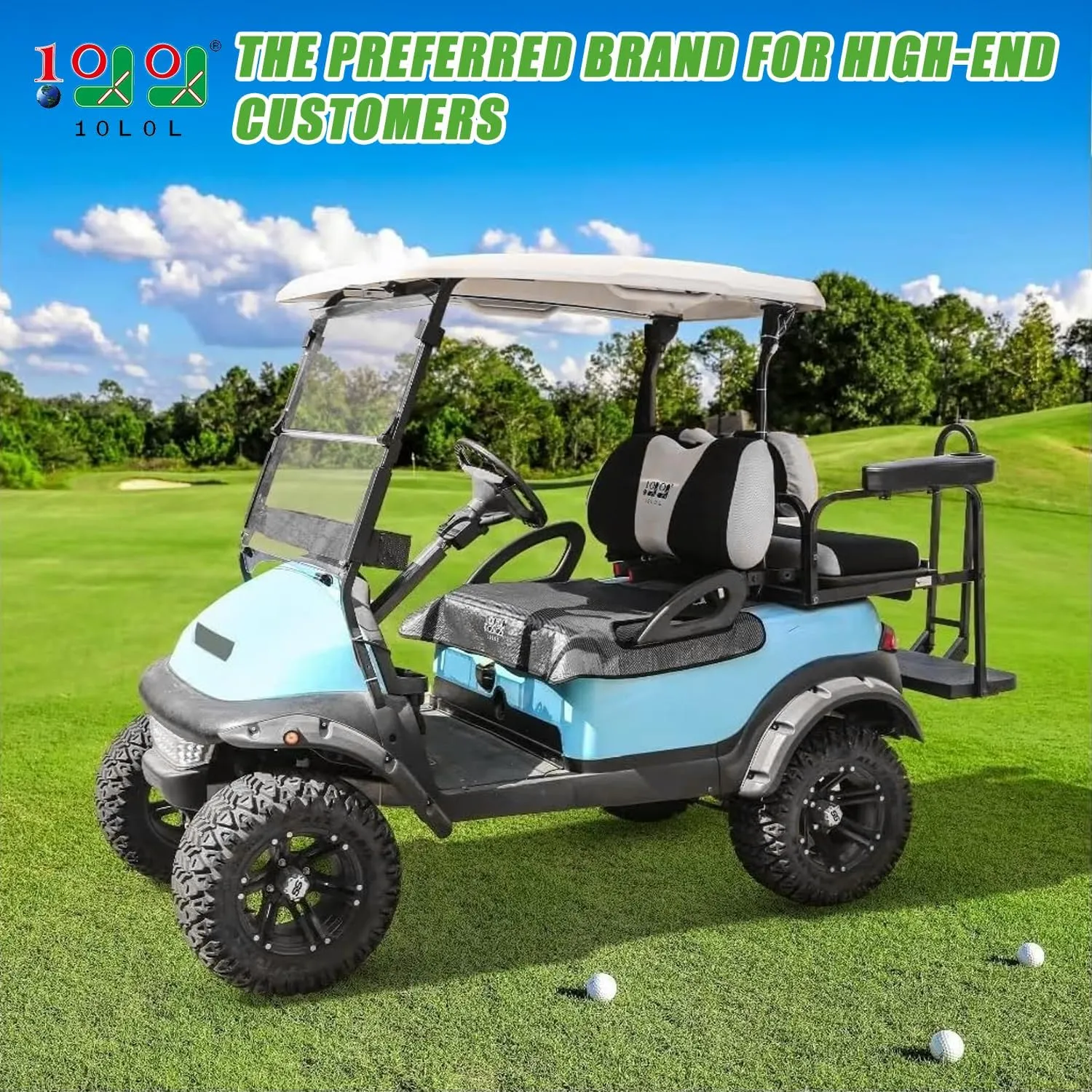 10L0L Universal Golf Cart Seat Cover Blanket Cushion Cover for EZGO TXT RXV/Club Car DS Precedent, Seat Towel for 2/4 Person Seats Suitable for All Weather