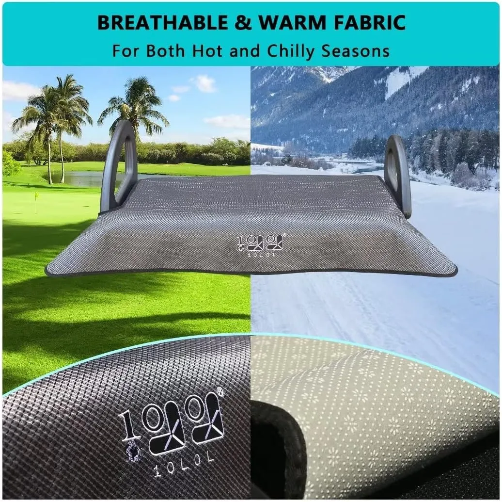 10L0L Universal Golf Cart Seat Cover Blanket Cushion Cover for EZGO TXT RXV/Club Car DS Precedent, Seat Towel for 2/4 Person Seats Suitable for All Weather