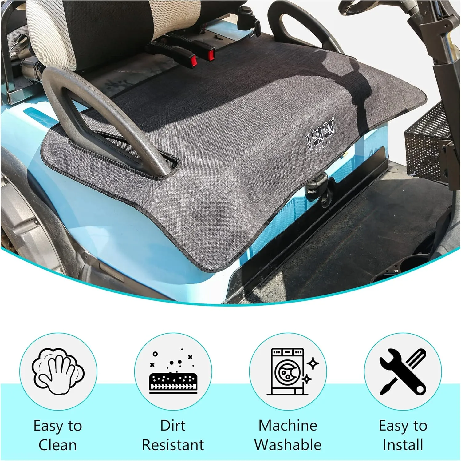 10L0L Universal Golf Cart Seat Cover Blanket Cushion Cover for EZGO TXT RXV/Club Car DS Precedent, Seat Towel for 2/4 Person Seats Suitable for All Weather