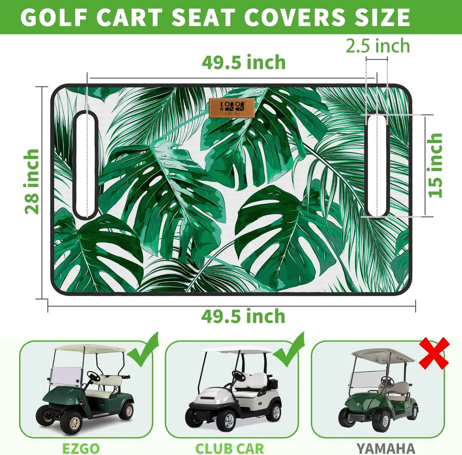 10L0L Universal Golf Cart Seat Cover Blanket Cushion Cover for EZGO TXT RXV/Club Car DS Precedent, Seat Towel for 2/4 Person Seats Suitable for All Weather