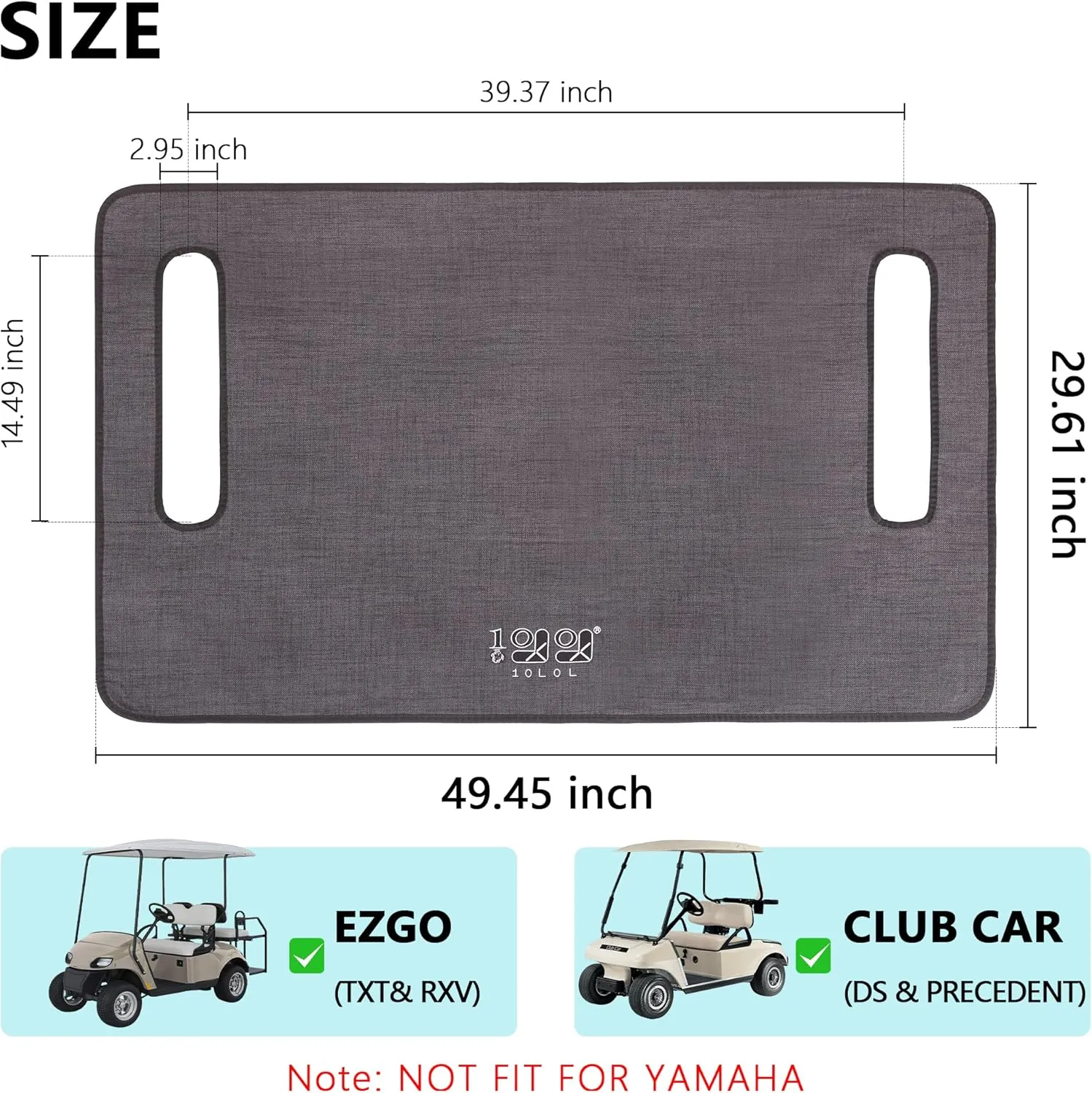 10L0L Universal Golf Cart Seat Cover Blanket Cushion Cover for EZGO TXT RXV/Club Car DS Precedent, Seat Towel for 2/4 Person Seats Suitable for All Weather