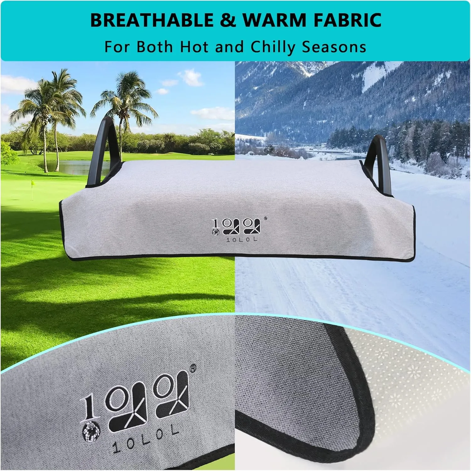 10L0L Universal Golf Cart Seat Cover Blanket Cushion Cover for EZGO TXT RXV/Club Car DS Precedent, Seat Towel for 2/4 Person Seats Suitable for All Weather