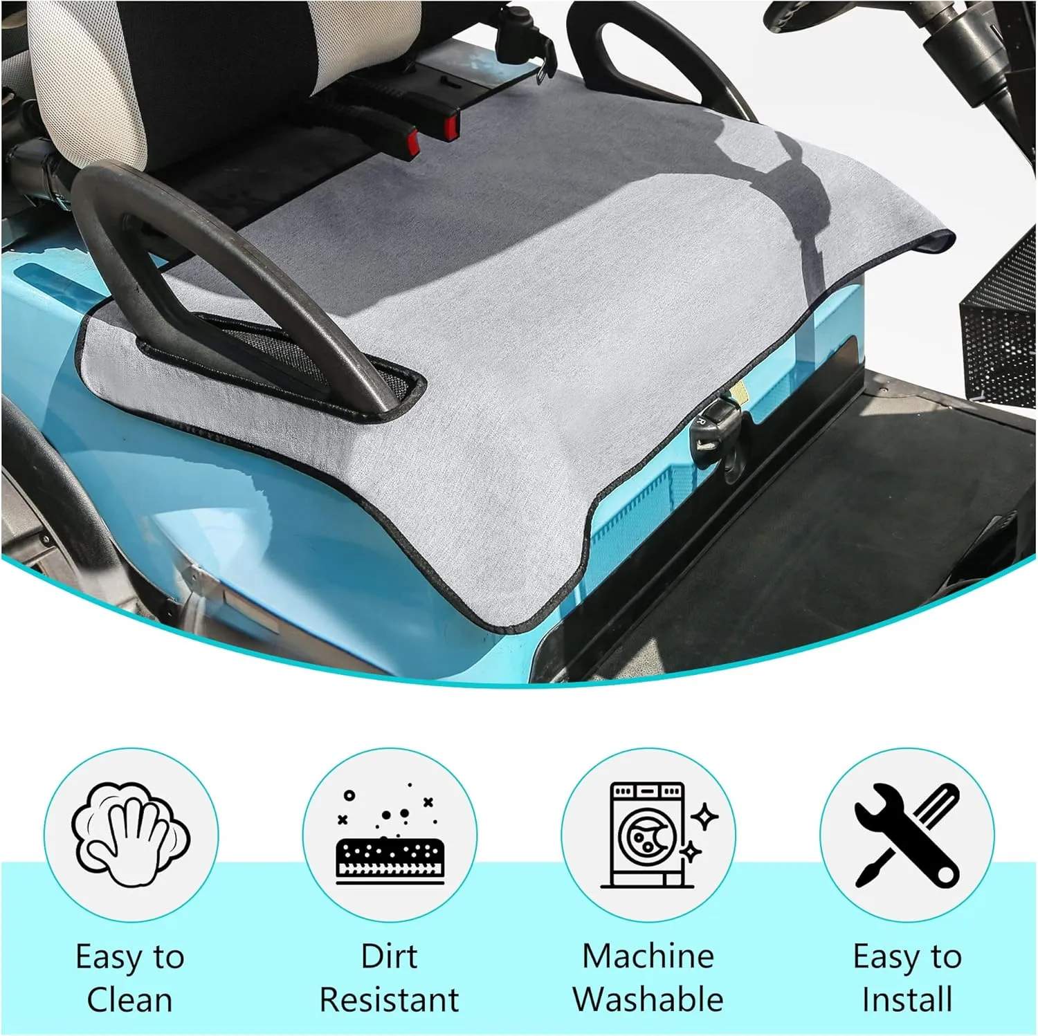 10L0L Universal Golf Cart Seat Cover Blanket Cushion Cover for EZGO TXT RXV/Club Car DS Precedent, Seat Towel for 2/4 Person Seats Suitable for All Weather
