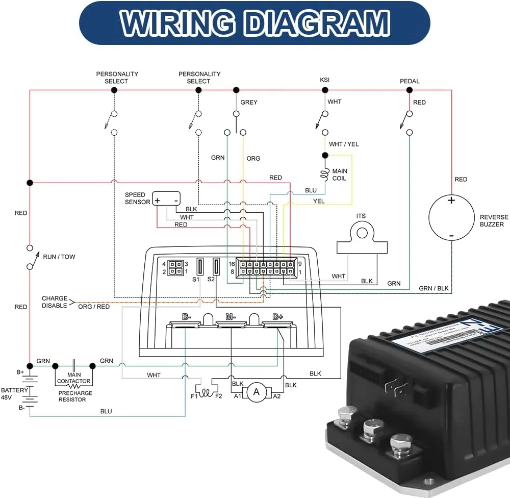 1206HB-5201 48V 250A DC Motor Speed Controller for Curtis for EZGO TXT ITS Throttle for Express S4/1000 for Terrain 250 /L4 for Cushman Hauler 800/1000 for MPT 800 1206HB5201