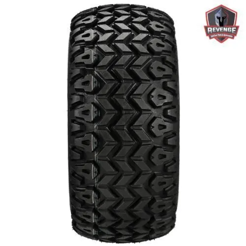 12" Yukon Black & Machined Golf Cart Wheels on Tires Combo (20x10-12) Set of 4
