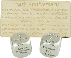 14 Year Anniversary Metal Date Night Dice - Create a Unique 14th Anniversary Date Night