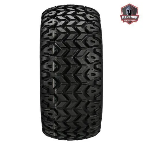 14" Raptor Machined Black Golf Cart Wheels on Tires Combo (23X10-14) Set of 4