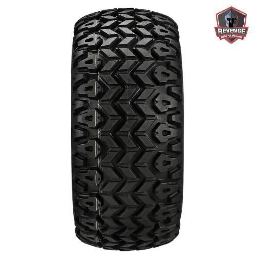 14" Warlock Machined Black Golf Cart Wheels on Tires Combo (23X10-14) Set of 4