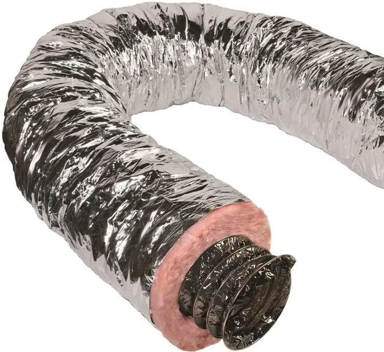 17602508 - 076RF 8"" X 25' R6 Boxed Flex Duct with Silver Jacket,Replacement for ATCO OEM
