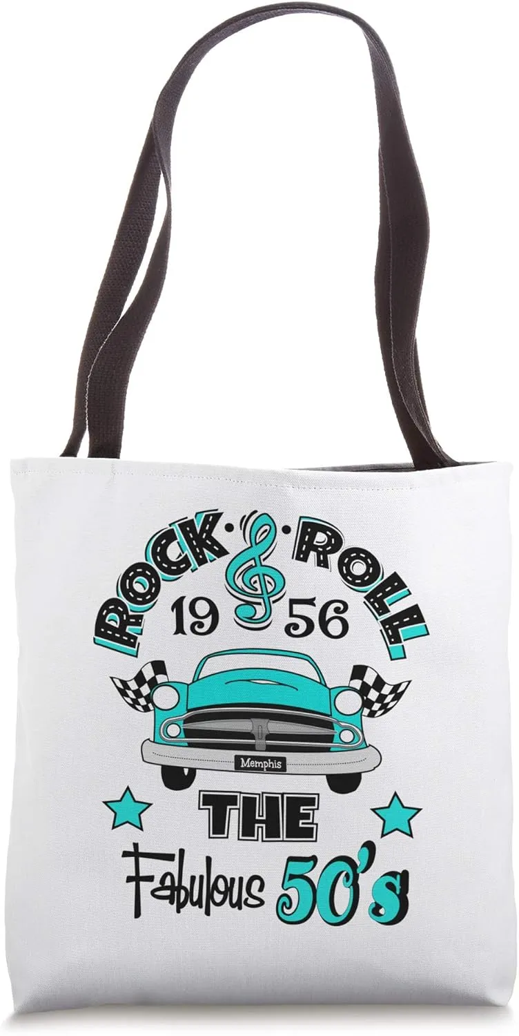 1950s Sock Hop Rockabilly 50s Gifts Doo Wop Rock and Roll Tote Bag