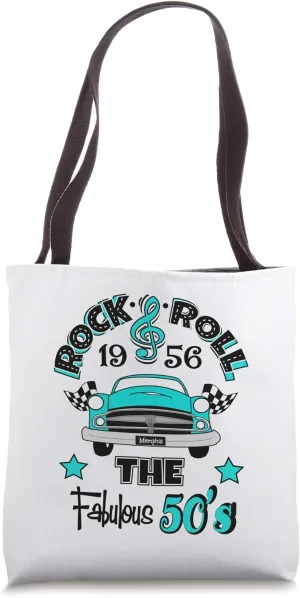 1950s Sock Hop Rockabilly 50s Gifts Doo Wop Rock and Roll Tote Bag