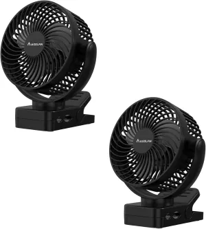 2-Pack 6 Inch Clip on fan for Golf - Black