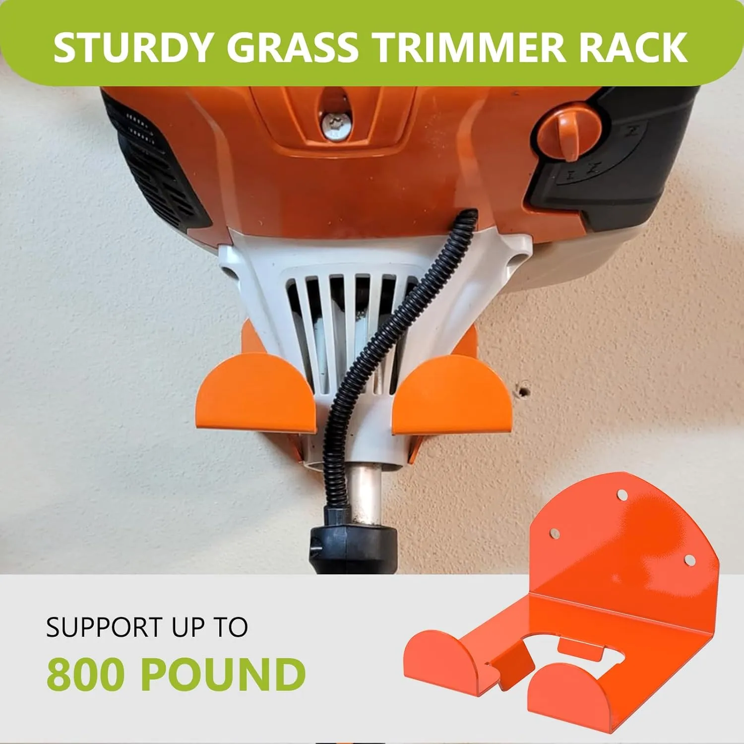 2 Pack Garage Organizer Trimmer Rack Heavy Duty Weed Eater Hanger Trimmer Hanger Garden Power Tool Hanger for Grass Trimmer, Hedge Trimmer, Garage Trimmer Garden Tools