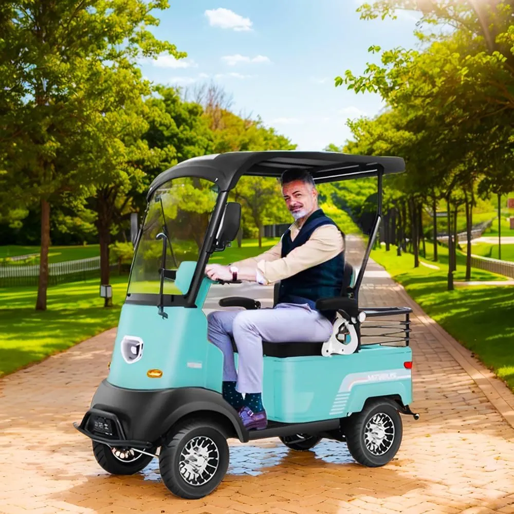 2 Passenger Golf Cart & Electric Golf Cart&with Extra Large Capacity Storage Trunk&Independent Suspension for Golf|Suitable for Golf| Hunting|Scenic Spots|Hotels|Beaches|Schools and Farms