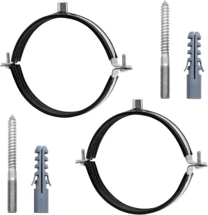 2 Pcs 6.3-6.5 Inch Split Ring Pipe Hanger, 159-166mm Heavy Duty Adjustable Pipe Bracket Clamp with Screw & Expansion Tube, Wall Ceiling Mount Combination Thread M8/M10 Metal Pipe Clamps