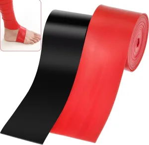 2 Pcs Muscle Floss Bands, Compression Bands with Storage Bag, Mobility and Recovery Bands for Improving Movement, Increasing Circulation & Reducing Soreness (Red & Black)