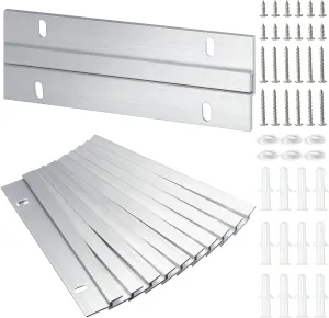 24 Pack French Cleat Hanger Headboard Wall Mounting Brackets Cleat Picture Hanger Kit Z Bar Supports with Plastic Expansion Tube Screws Silicone Dots for Picture Mirror Whiteboard (6 Inch)