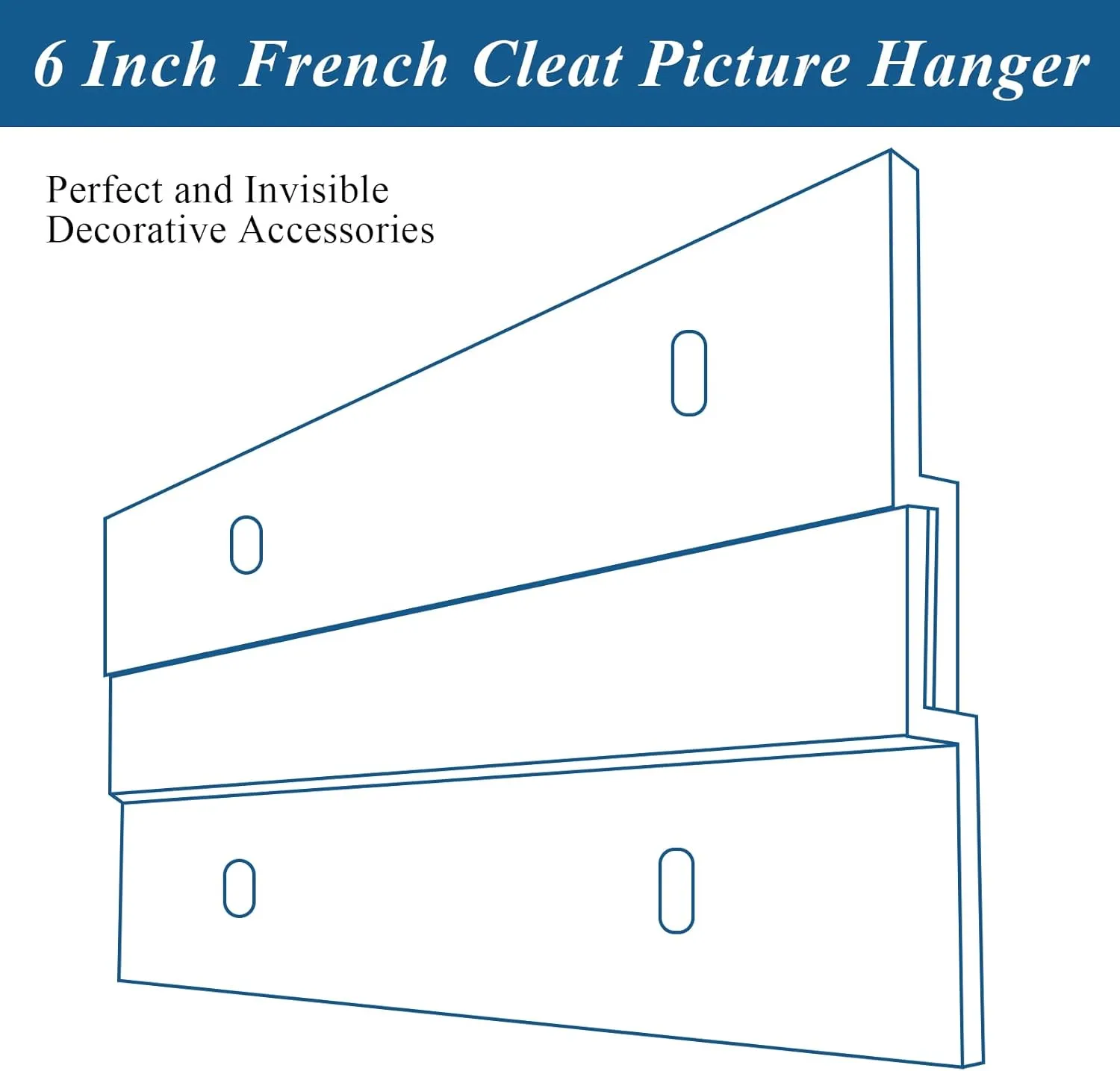 24 Pack French Cleat Hanger Headboard Wall Mounting Brackets Cleat Picture Hanger Kit Z Bar Supports with Plastic Expansion Tube Screws Silicone Dots for Picture Mirror Whiteboard (6 Inch)