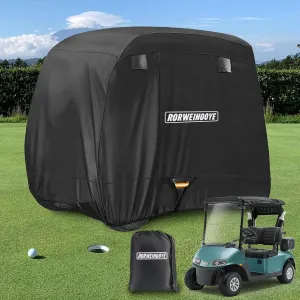 2/4/4 2 Passenger Golf Cart Cover Fits for Yamaha EZGO Club Car, 420D Waterproof Durable Polyester Golf Cart Cover with Three Zipper Doors Windproof Sunproof