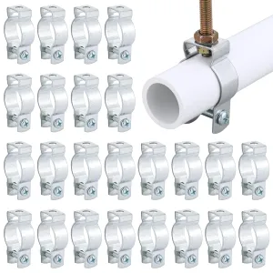 25 Pcs Zinc Plated Steel EMT Conduit Hanger with Bolt Ideal for Rigid and EMT Conduit Mounting to Surfaces, Insulated Supports or Threaded Rods, Furnished with Nut and Bolt (1 Inch)