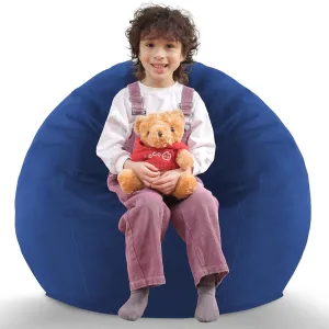 2.5Ft Bean Bag Chair, Memory Foam Filling Bean Bag Chairs with Velvet Cover, Removable and Machine Washable Cover, Teardrop Bean Bag Chair for Adults,Teens and Kids - Dark Blue