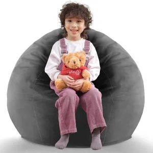 2.5Ft Bean Bag Chair, Memory Foam Filling Bean Bag Chairs with Velvet Cover, Removable and Machine Washable Cover, Teardrop Bean Bag Chair for Adults,Teens and Kids - Grey