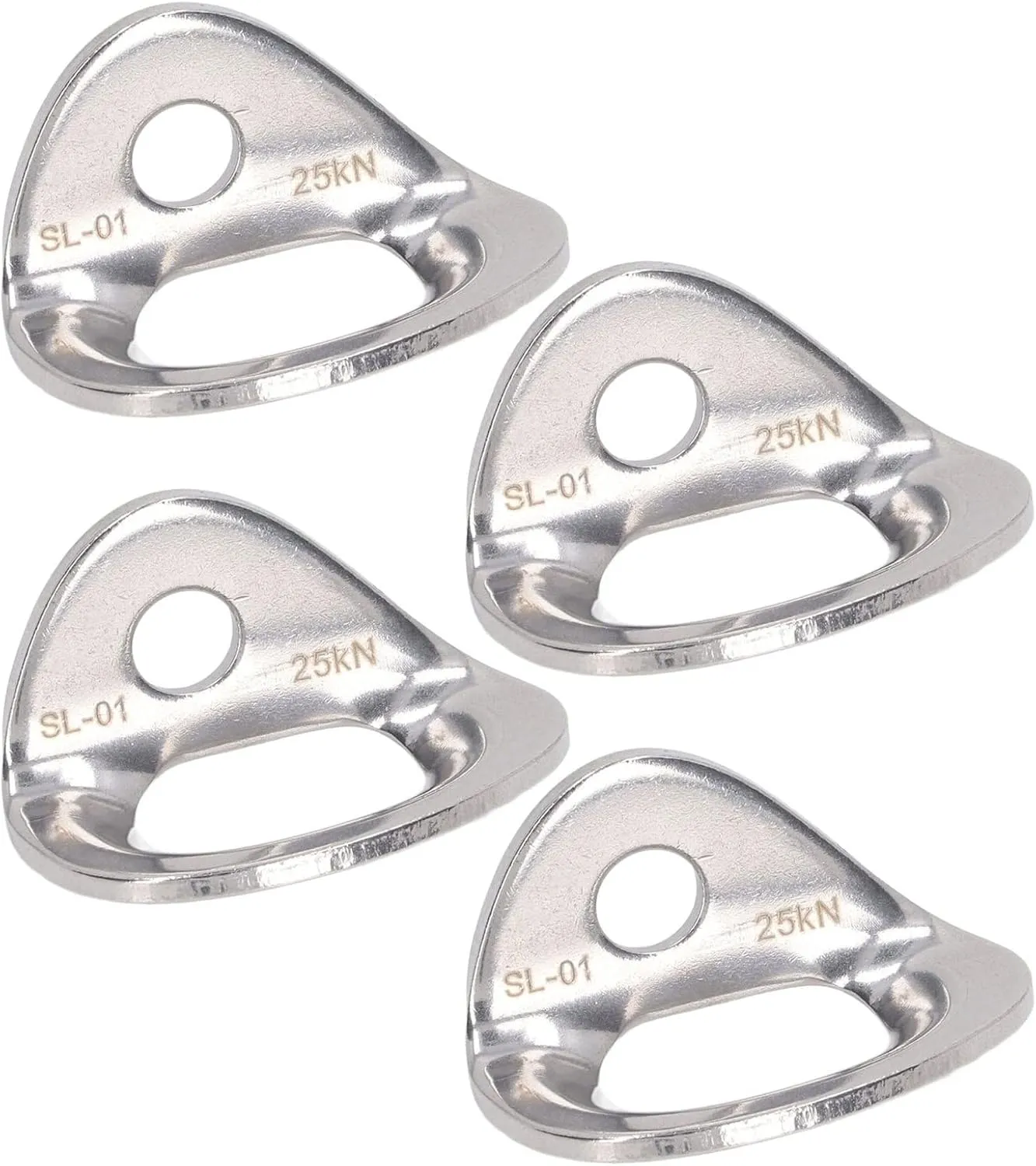 25kN Stainless Steel Bolt Hanger, 10Pcs Climbing Wall Bolt Hanger, Lightweight Stainless Steel Rock Climbing Anchors for Rock Climbing, Cave Exploration, Rappelling, Engineering