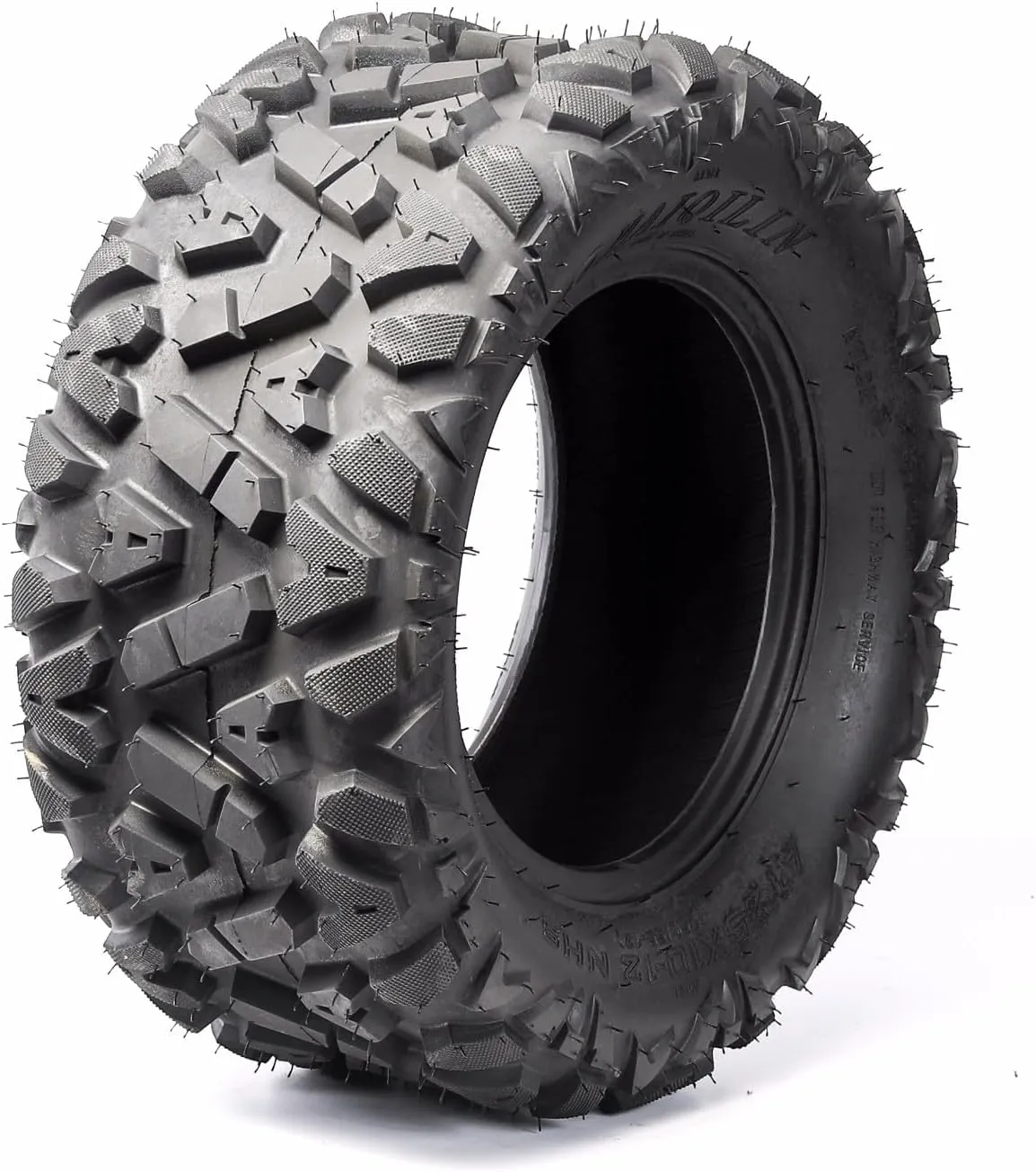 25x10x12 25x10-12 6PR All-Terrain Off-Road ATV UTV Tire,25x10.00-12 12inch Tubeless Tire, Heavy-Duty Replacement for Quad ATV, UTV, Go Kart, Golf Cart, and Lawn Mower (4)