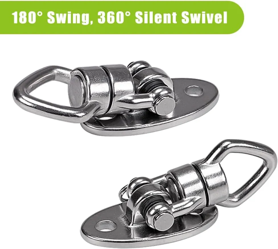 2Pack Swing Hanger with Bearing Swivel 800LB Capacity Stainless Steel Aerial Silks Ceiling Mount Bracket Hammock Hardware for Swings, Hanging Chair, Aerial Hoop, Heavy Bag, Yoga Swing