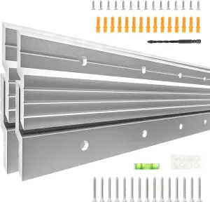 30 Inch French Cleat Picture Hanger French Cleat Heavy Duty Aluminum Z Bar Clips for Hanging Various Items, Including whiteboards, Mirrors, Photos, and More. (2 Pairs up to 200 lbs)
