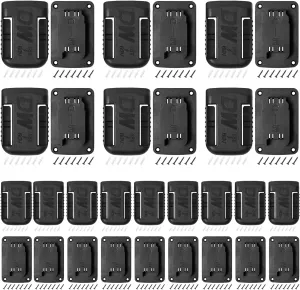 30pas Tool Holders and Battery Holder for Dewalt 20v Wall Mount Hanger Battery Drill Tool Storage Shelf for Milwaukee M18(black)