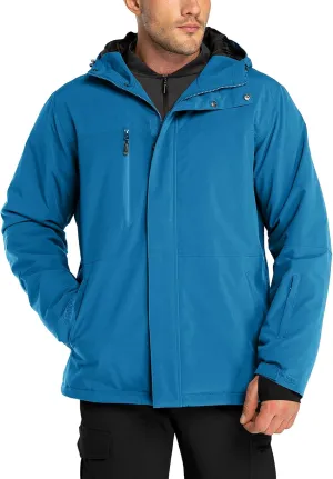 33,000ft Mens Ski Jacket Waterproof Insulated Snow Jacket, Mountain Breathable Winter Jackets for Men Ski Snowboard Coat