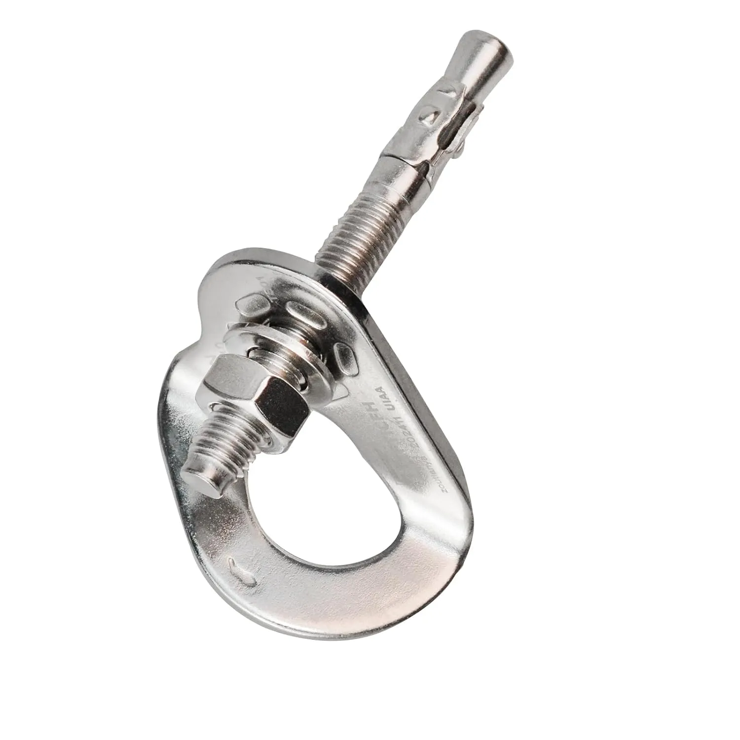 35kN UIAA Certified Heavy Duty Stainless Steel Climbing Bolt Hangers & Expansion Bolts Set, M10, Silver, 5pc