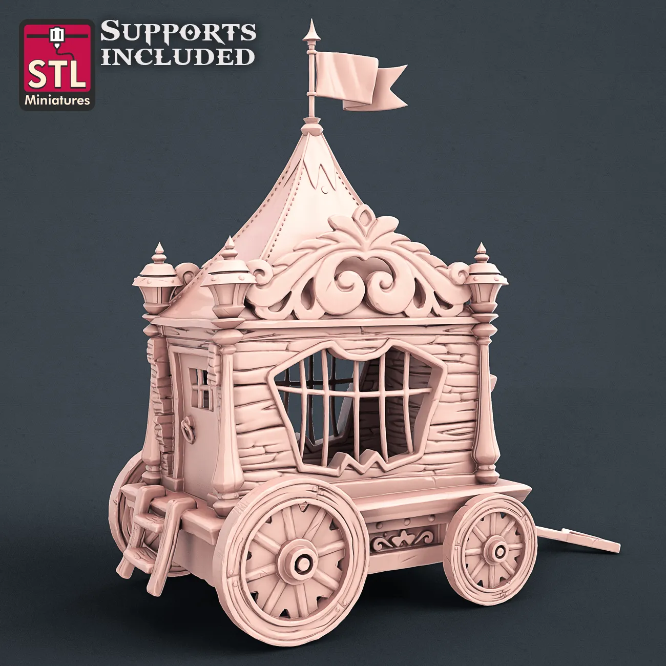 3D Printed STL Miniatures Carnival Set 28mm - 32mm War Gaming D&D