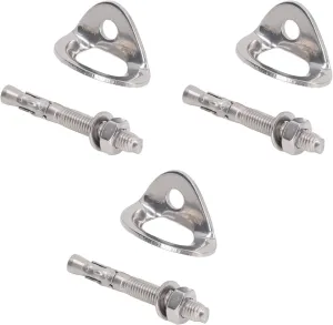 3Pair Climbing Bolt Hanger, Rock Stainless Steel Climbing Anchor for Belay Rigging Device