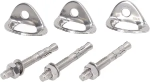 3Pair Rock Climbing Bolt Hanger Stainless Steel Climbing Anchor for Belay Rescue Rigging Device