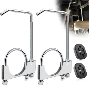 3" Universal Exhaust Clamp with Hanger,Made of Heavy-Duty Steel Clamp with Rear Muffler Hanger Exhaust Pipe,Exhaust System Hanger Car Truck Exhaust Pipe,2PCS (2Pcs 3 Inch)
