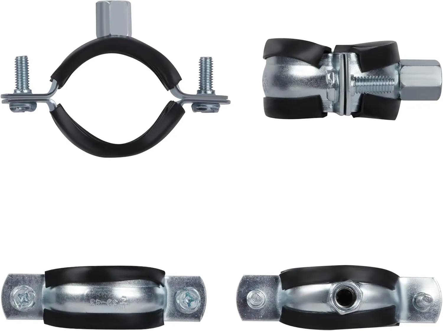 4 PCS Split Ring Pipe Hanger, Heavy Duty Adjustable Pipe Bracket Clamp with Screw & Expansion Tube, Wall Ceiling Mount Galvanized Iron Pipe Strap Supports Fit for Pipe OD 3-3.1 Inch(75-80mm)