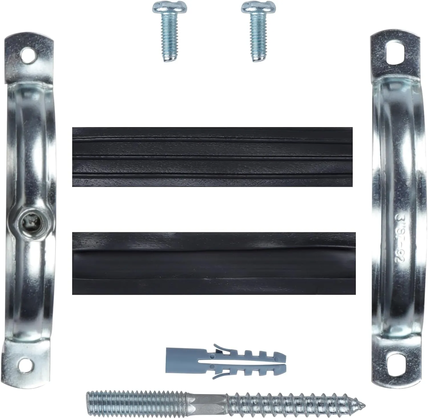 4 PCS Split Ring Pipe Hanger, Heavy Duty Adjustable Pipe Bracket Clamp with Screw & Expansion Tube, Wall Ceiling Mount Galvanized Iron Pipe Strap Supports Fit for Pipe OD 3-3.1 Inch(75-80mm)
