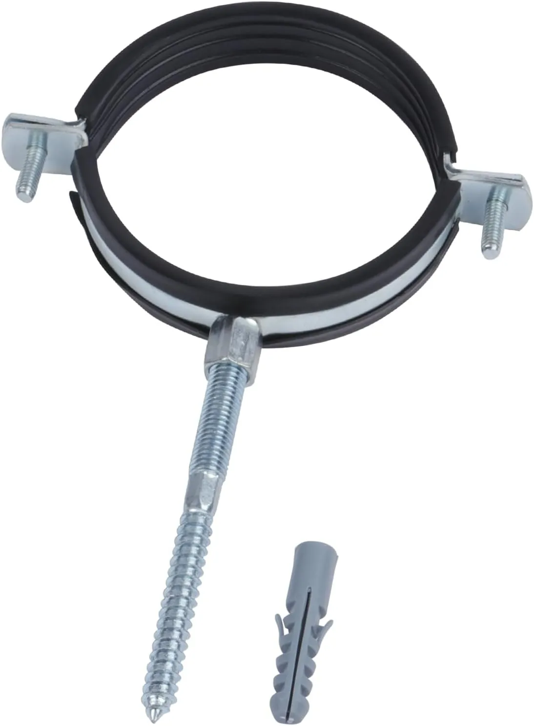 4 PCS Split Ring Pipe Hanger, Heavy Duty Adjustable Pipe Bracket Clamp with Screw & Expansion Tube, Wall Ceiling Mount Galvanized Iron Pipe Strap Supports Fit for Pipe OD 3-3.1 Inch(75-80mm)