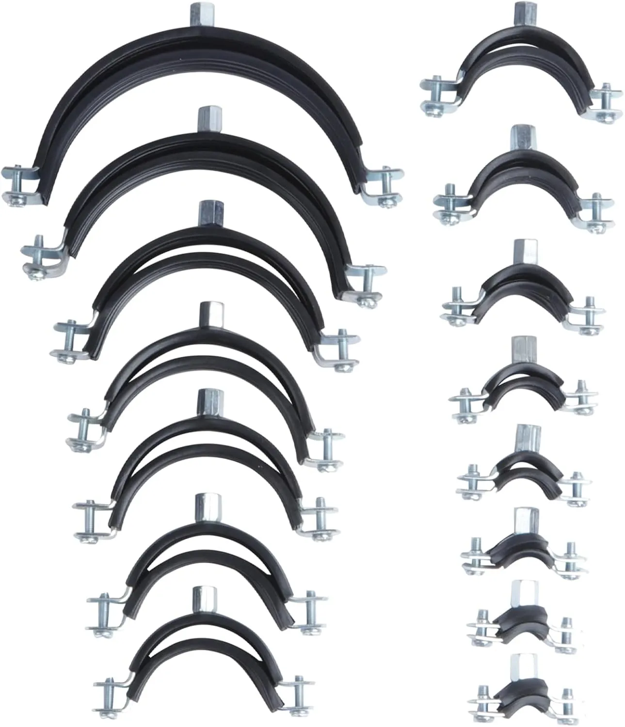 4 PCS Split Ring Pipe Hanger, Heavy Duty Adjustable Pipe Bracket Clamp with Screw & Expansion Tube, Wall Ceiling Mount Galvanized Iron Pipe Strap Supports Fit for Pipe OD 3-3.1 Inch(75-80mm)