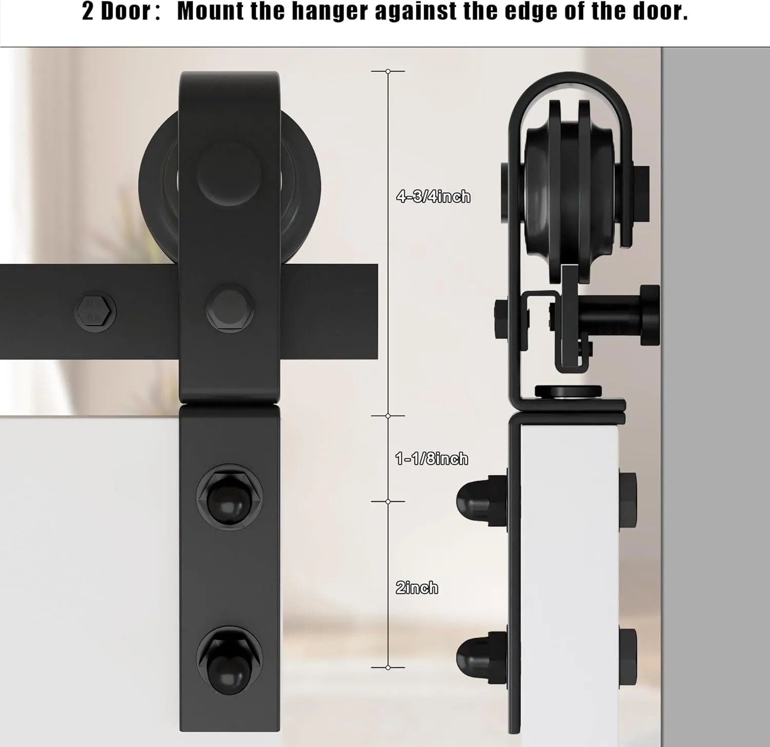 52" Bi-Folding Sliding Barn Door Hardware Kit for 2 Doors, Low Ceiling Lite Version Roller, Fit Double 24" Bifold Doors (No Door)