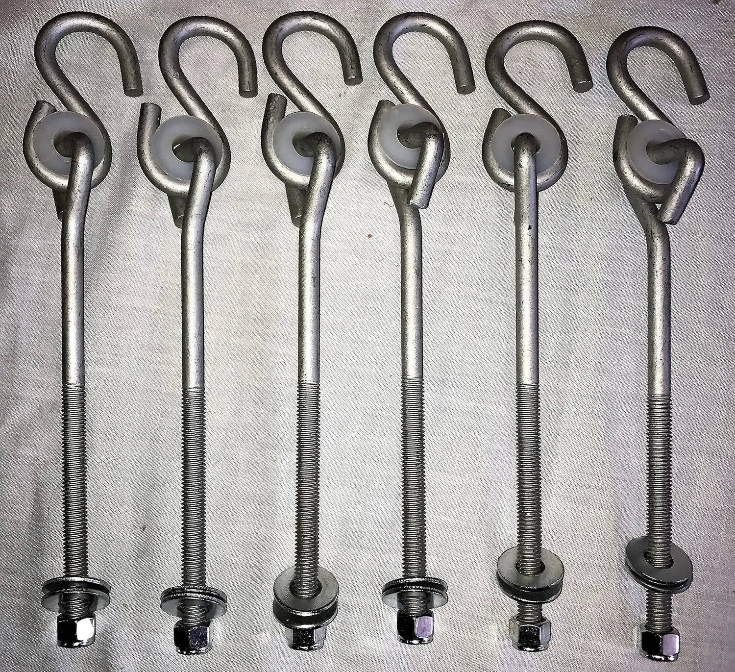 6 pc - 8" Open Hook Bolt Hangers (6" Shaft Length)