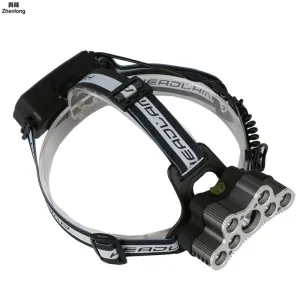 9*LED XML T6 Headlight 2000 Lumens Headlamp Rechargeable Head Lamp Flashlight 2*18650 Battery Waterproof Outdoor Illumination